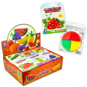 Суперлегкий пластилин - Фрукты, овощи и ягоды, 30 грамм, 3 цвета, 11 видов (1Toy, Т17162D) (ассортимент)