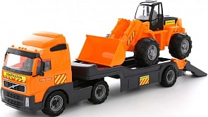 Автомобиль-трейлер Volvo с трактором-погрузчикиком, длина 75 см. (Полесье, 8831)