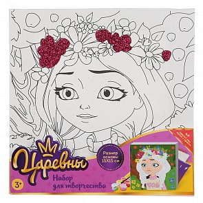 Набор для творчества из серии Царевны. Соня, шариковый пластилин, 6 красок + кисть, 15 х 15 см (MultiArt, 26737-TSR)