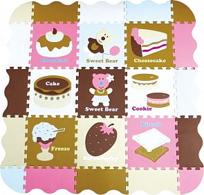 Коврик-пазл фигурный с бортиками - Мишка и сладости, 9 деталей GB-M129GBE (ЯиГрушка, 59862)