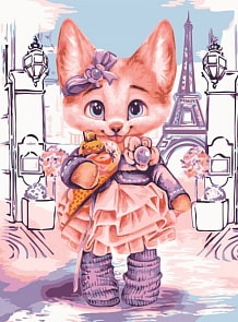 Рисование по номерам на холсте - Парижская модница, 40 х 50 см (Фабрика Творчества, S029)