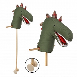 Динозавр-скакалка с колесиками, 95 см, звук (Наша Игрушка, WJ-214) - миниатюра