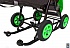 Санки-коляска Snow Galaxy - City-1-1 - Серый Зайка, цвет зеленый на больших надувных колесах, сумка, варежки  - миниатюра №6