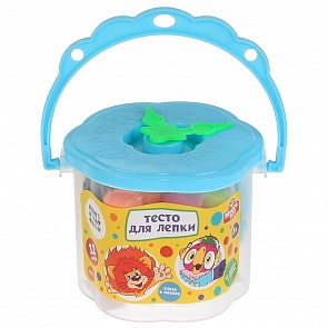 Тесто для лепки Союзмультфильм 12 цветов 110 гр + формочка, в ведре (MultiArt, S11012PD-CRT)