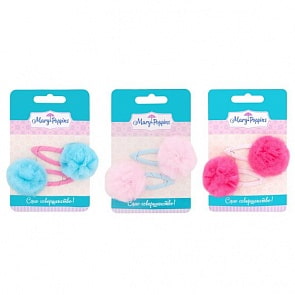 Набор заколок Клик-клак - Зайка, помпоны, 2 штуки (Mary Poppins, 455039)