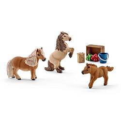 Игровой набор – Семья Шотландского пони, мини (Schleich, 41432k) - миниатюра