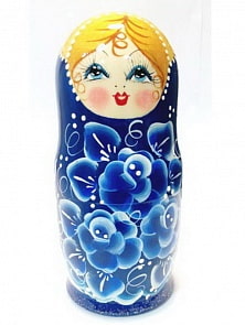 Матрешка 5 в 1 большая - Гжель, эскиз 03 (Матрешка, М05160403)