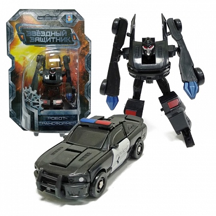 Робот-трансформер – Звездный защитник, 9 см, собирается в полицейский автомобиль 