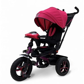 Велосипед Lexus Trike 3-колесный розовый, надувные колеса 12 и 10', светомузыкальная панель, поворотное сиденье, складной руль (Lexus Trike, T410M2-N1210P-VICTORIA)