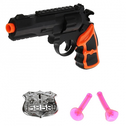 Набор - Полиция: пистолет, присоски, значок 