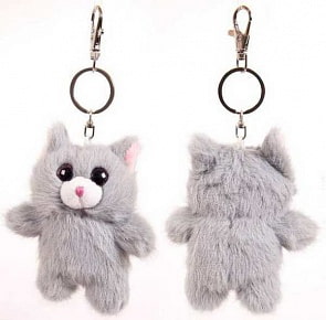 Игрушка мягкая из серии Флэтси Мини - Котик с подвесом, 9,5 см (Abtoys, M5078)