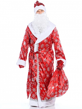 Карнавальный костюм - Дед Мороз, красный, размер 54-56 