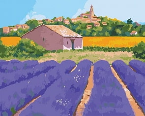 Раскраска по номерам "Лавандовый прованс" (Росмэн, Креатто, 26166ros)