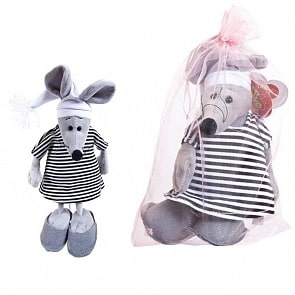 Мягкая игрушка - Мышка в тельняшке, 16 см (ABtoys, M2088)