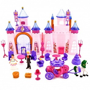 Замок для кукол с мебелью, фигурками и аксессуарами, свет и звук (Shantou Gepai, B922848)