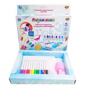 Набор для творчества - Рисуем сами – Динозавры с воздушным аэрографом (ABtoys, PT-00773)