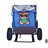 Санки-коляска Snow Galaxy City-1 - Зеленый Мишка на синем, на больших колесах Eva, сумка, варежки  - миниатюра №3