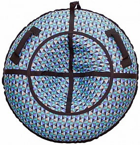 Санки надувные - Тюбинг, разноцветные треугольники, диаметр 118 см (RT, 6719RT)