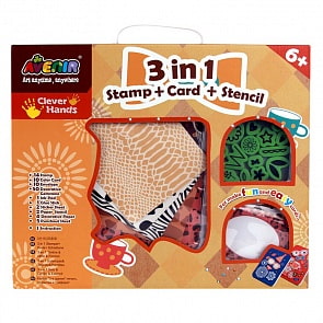 Набор для творчества 3 в 1 Штампы, карточки, трафареты (Avenir, CH1032)