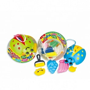 Набор для творчества – Жук: тесто для лепки, 4 формочки, 1 валик, 10 цветов (Multiart, 2205-PDsim)