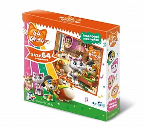 Пазл 44 Котенка. Миледи, 64 детали, наклейки (Origami, 04972)