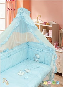 Комплект – Сабина, 7 предметов, голубой (Золотой Гусь, 1412-z)