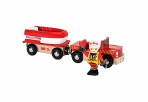 Машина с прицепом и спасательной лодкой, фигурка (Brio, 33859)