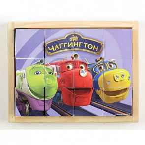 Деревянные кубики «Chuggington» 12 шт. (Играем вместе, C-12-CHUGsim)