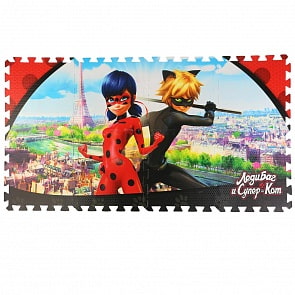 Коврик-пазл – Леди Баг, 8 сегментов (Играем Вместе, FS-LBsim)