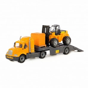 Автомобиль-трейлер Майк, автокар и конструктор Супер-Микс, 30 элементов (Полесье, 55705)