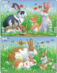 Пазл – Кролики, 2 вида (Larsen, CU3)