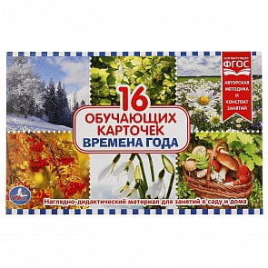 Карточки в папке – Времена года, 16 карточек (Умка, 4690590138359)