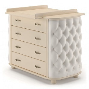 Комод детский Гандылян КО-2015-1 Тиффани Пуговицы, слоновая кость (Gandylyan, GAN-КО-2015-1_слоновая кость)