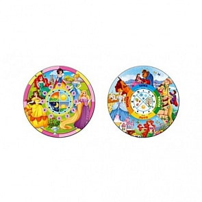 Игра настольная. Часики картонные со стрелками - Принцессы (Рыжий кот, ИН-4905)