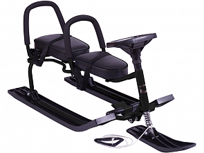 Снегокат 503 Twins Baby разборный для двоих, с двумя складными спинками, черный (Барс, 7655)