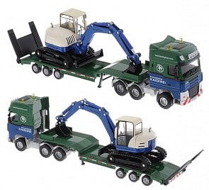 Автовоз с экскаватором, масштаб 1:50 (Abtoys, C-00153)