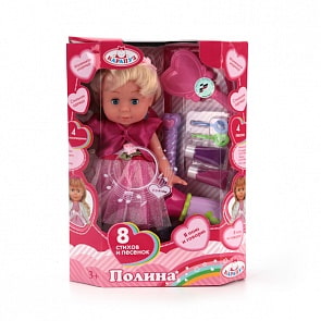 Интерактивная кукла Полина, 30 см с аксессуарами (Карапуз, POLI-03-A-RUsim)