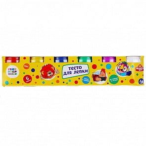 Тесто для лепки Союзмультфильм 6 цветов по 50 гр + формочки (MultiArt, S650PD-CRT)