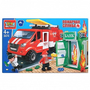 Конструктор Пожар в банке, с фигурками, 145 деталей (Город мастеров, 3574-KK)