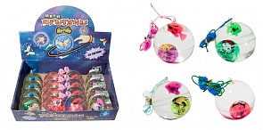 Мячик-прыгун йо-йо – Морские животные, прозрачный с водой и блестками внутри, свет, диаметр 5,5 см (1Тоу, Т59839) (ассортимент)