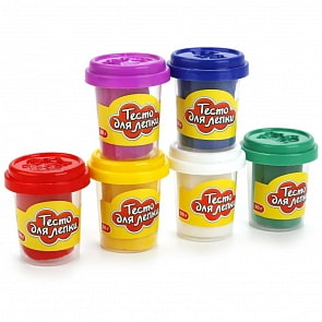 Тесто для лепки с блестками, 6 цветов по 50 грамм (MultiArt, 650GL-PD)