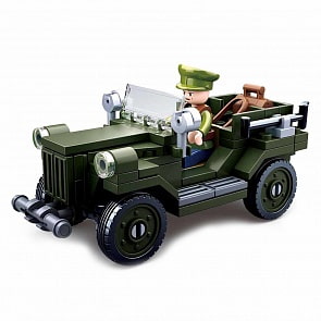 Конструктор - Военная машина с фигуркой, 112 деталей  (Sluban, M38-B0682)