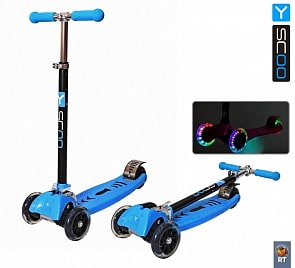 Самокат-трансформер Maxi City RT Shine Gagarin, голубой (Y-SCOO, 4965RT)