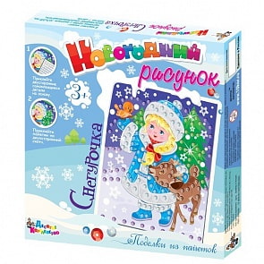 Новый год. Набор для творчества. Аппликация из пайеток - Новогодний рисунок. Снегурочка (Десятое королевство, 01675ДК)