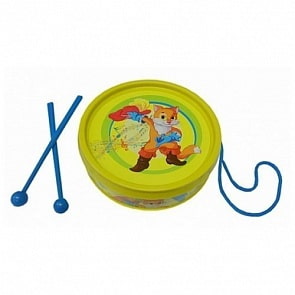 Игрушка музыкальная – Барабан из серии Кот в сапогах (Рыжий кот, И-0910)