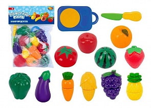 Набор продуктов для резки на липучках Помогаю Маме - Фрукты и овощи, 24 предмета (ABtoys, PT-01326) (ассортимент)