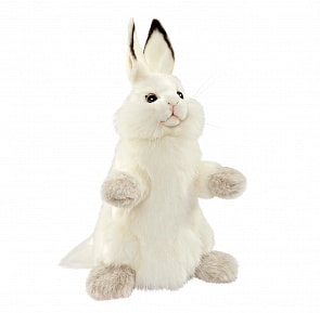 Мягкая игрушка - Белый кролик, игрушка на руку, 34 см (Hansa, 7156)