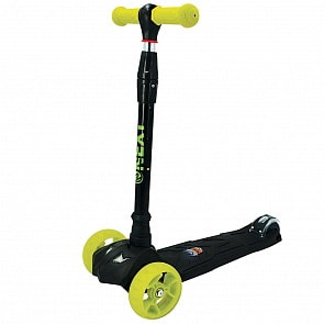 Самокат 3 колесный - Next, управление наклоном, колеса PU 120 и 80, светятся (Next, S00214BLACK)