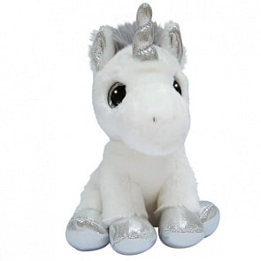 Мягкая игрушка – Единорог серебряный, 20 см. (Aurora, 150710K)
