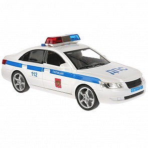 Машина свет и звук Седан Дпс, 23 см., пластик, открываются двери, инерционная (Технопарк, WY560A)